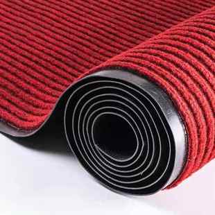 酒店长廊红地毯走地过道裁防滑PVC可剪A-0-283双廊条纹酒店地垫楼