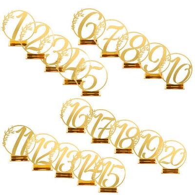 20 pcs Acrylic Table Number Table Numbers With Base Set