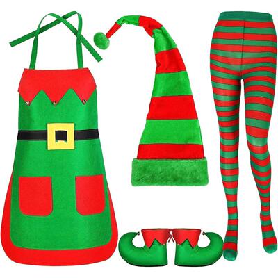 Halloween Christmas Costume Elf Cosplay Props Apron Santa