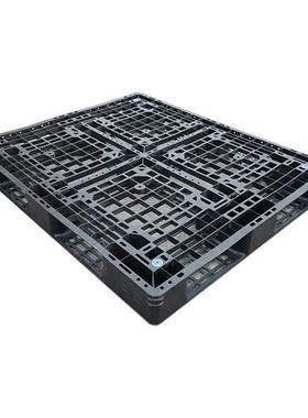 1111黑色网格田字塑料托盘卡板叉车托板仓库物流防潮垫板出口托盘