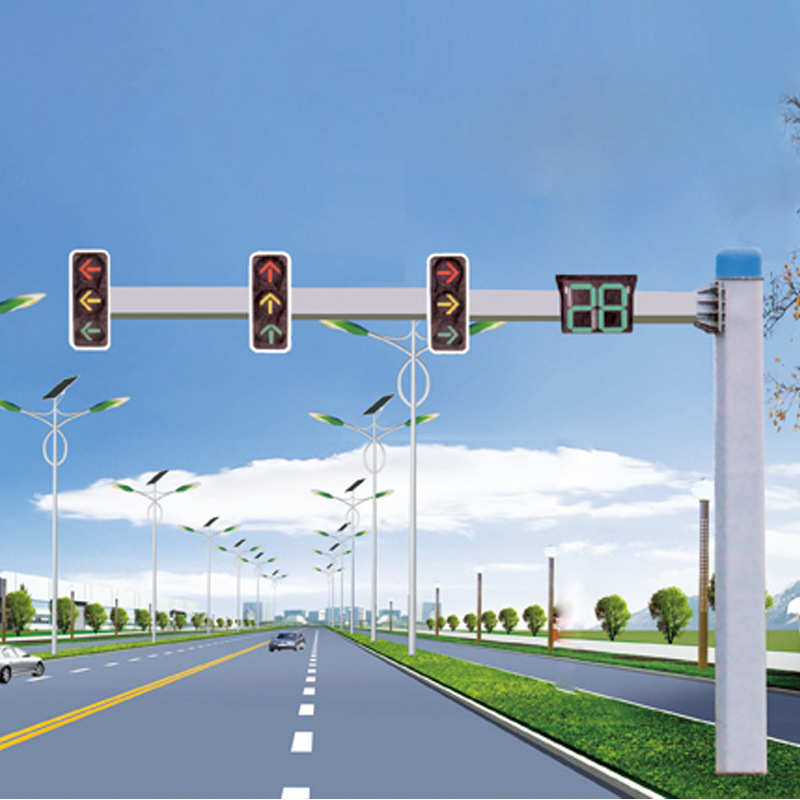 路口交通信号灯 单臂式交通信号灯 L型道路信号灯杆 路口信号灯