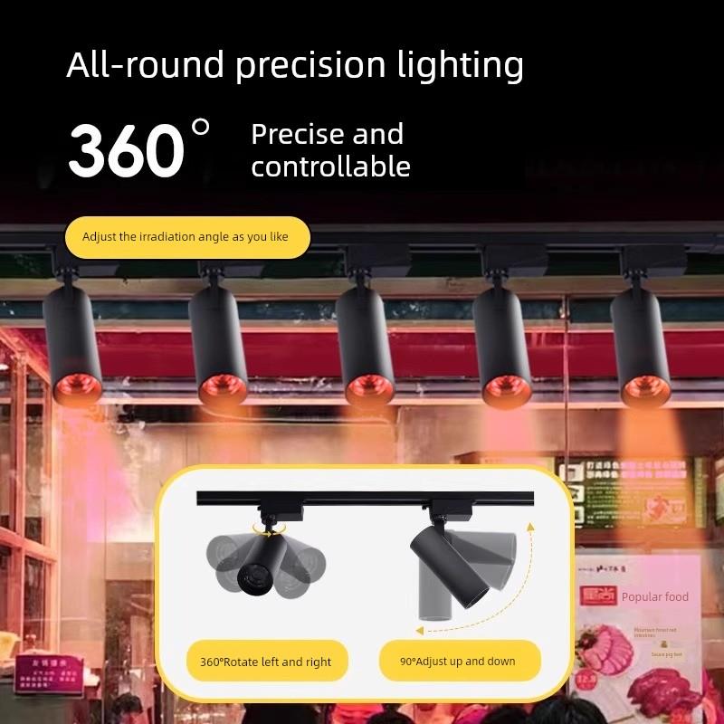 熟食店特别聚光灯红烧肉炖蔬菜黄暖灯餐饮店商业夜市摊位新鲜轨道