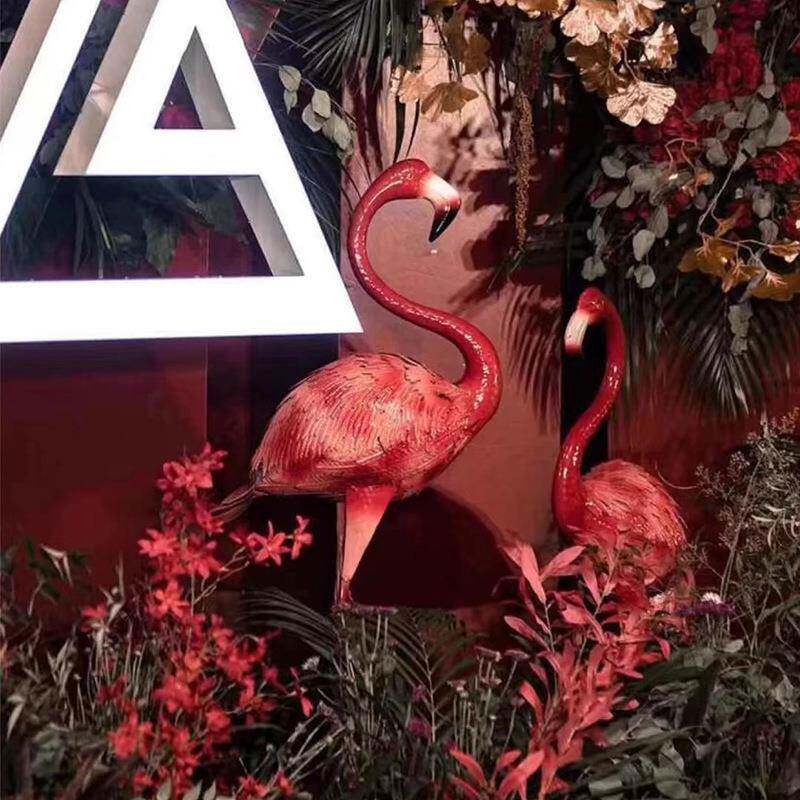 铁艺火烈鸟摆件户外工艺品家居花园橱窗拍照婚庆森系婚礼道具