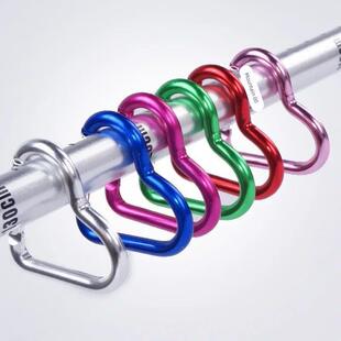 1 Pcs Heart-shaped Aluminum Carabiner Key Chain Clip Outdoor
