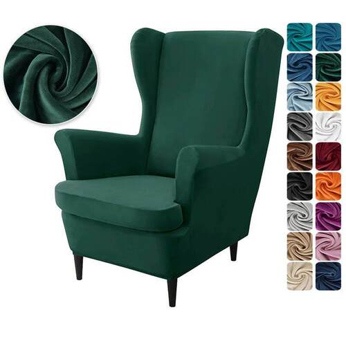 2pcs/set Velvet Wingback Chair Covers Removable Wing Armchai