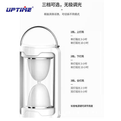 爱普特LED充电应急灯沙漏型多功能停电备用户外移动手提露营灯