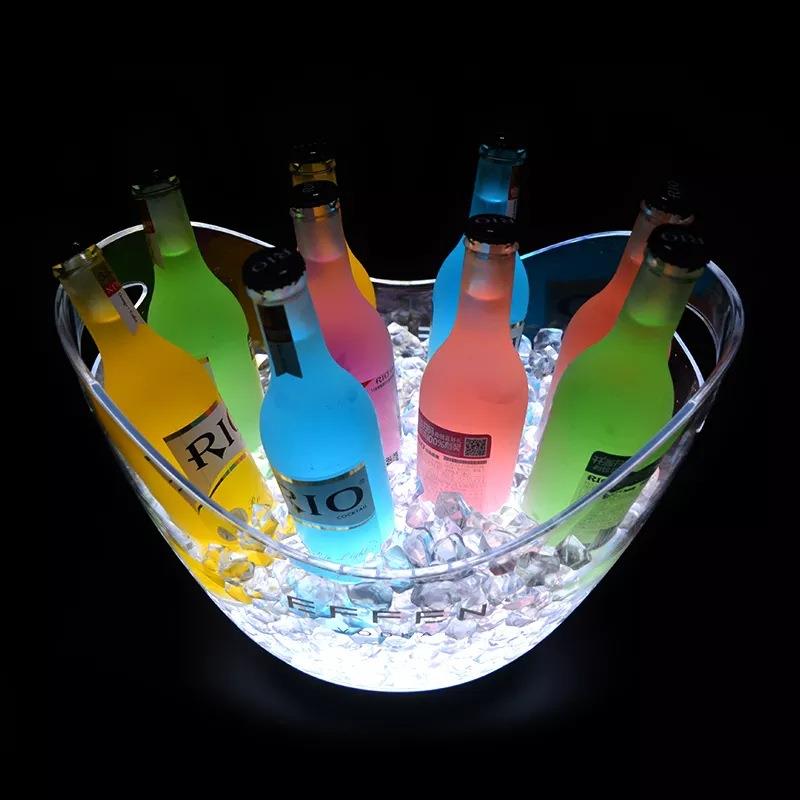 充电大中小号发光宝LE元D光发BDC冰桶酒吧KTV炫彩款发光冰桶现货