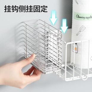 挂式不锈钢筷子筒带钩双格餐具沥水篓碗碟架配件通风沥水置物架子