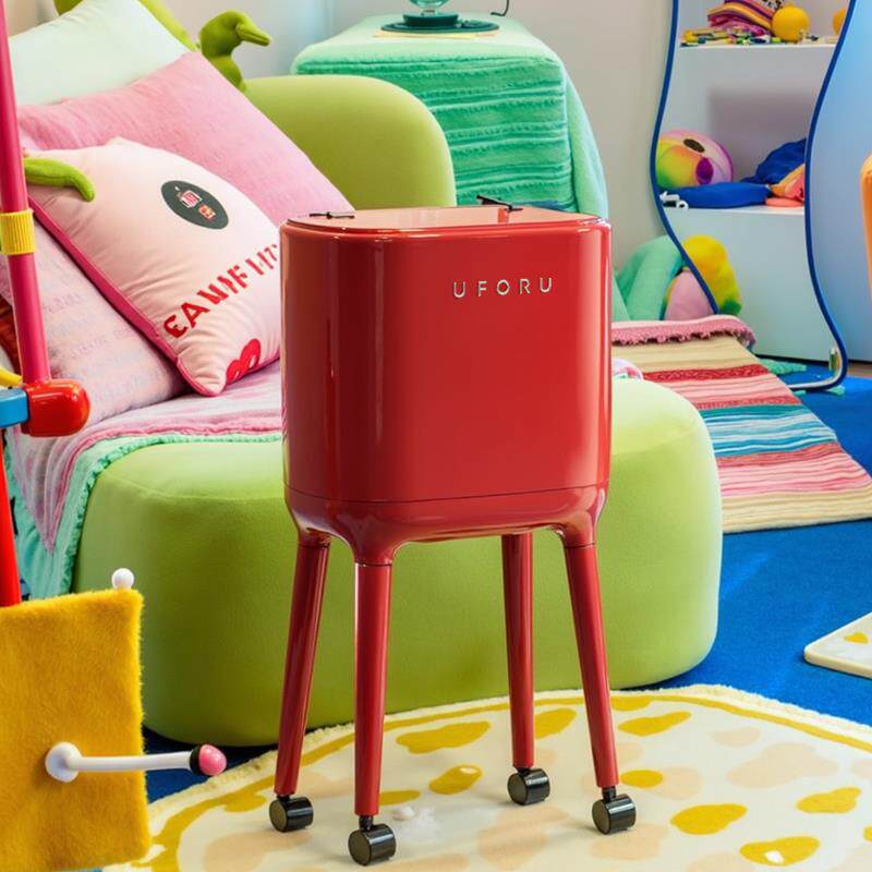 卧室垃圾桶家用高脚桶大容量带盖子免弯腰可移动带滑轮高脚垃圾桶