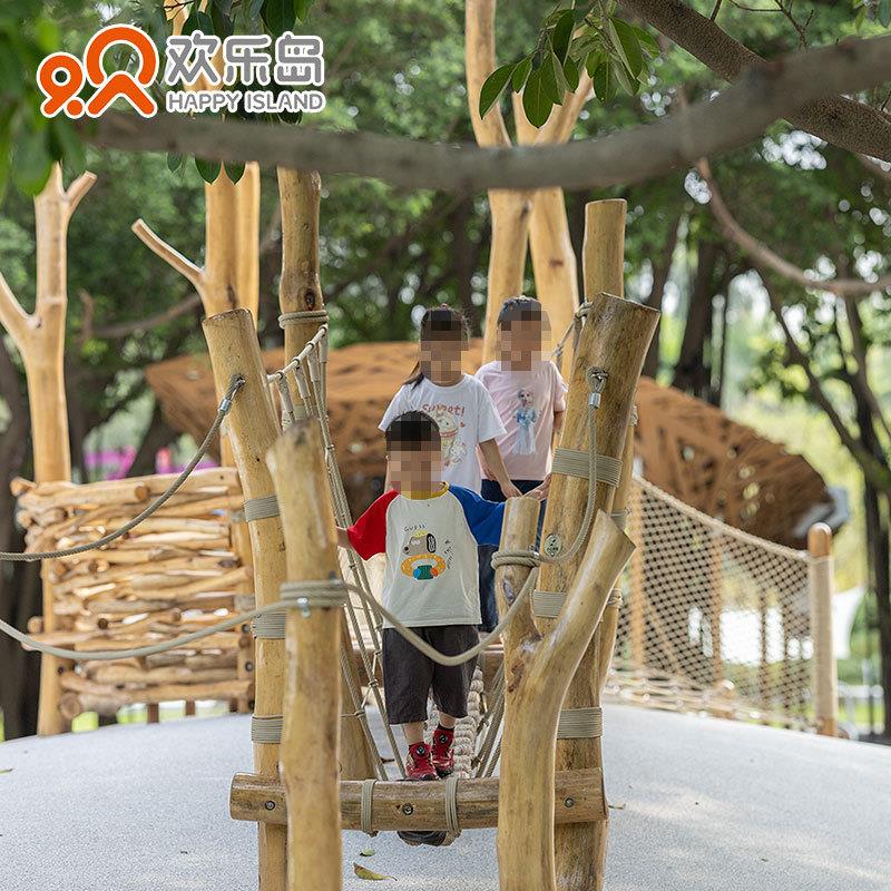 HK-nc3of原木拓游乐设刺槐木防腐木户园外大型儿童主题乐木质展备