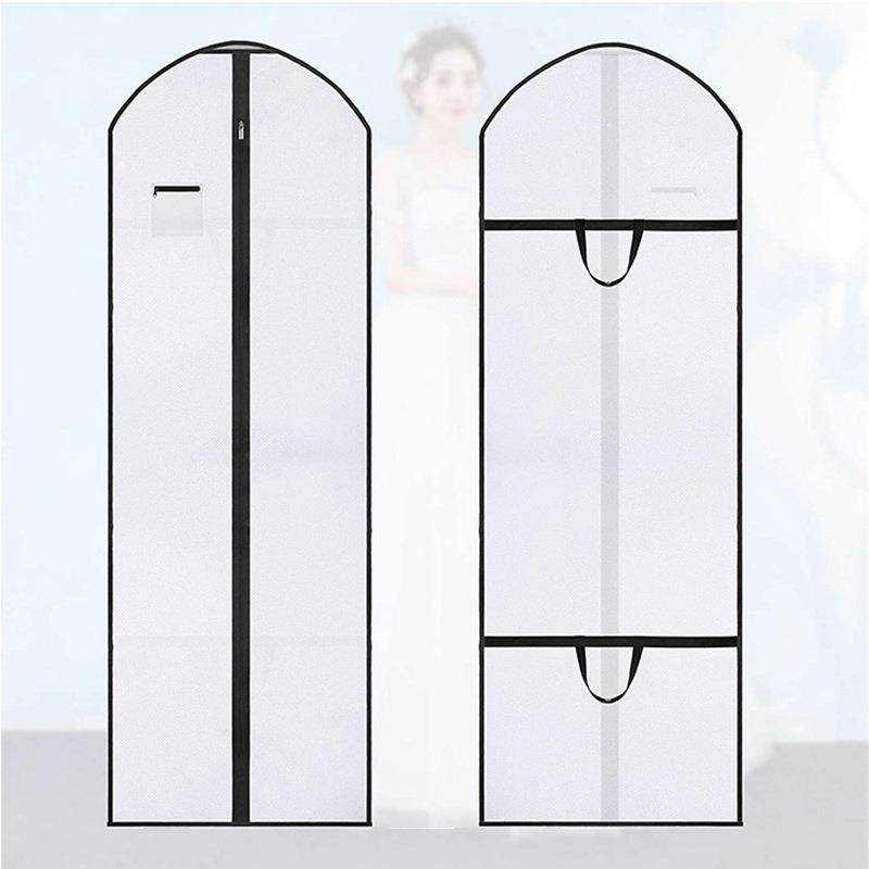 白色全新料无纺布大衣防尘袋加长加厚不织布婚纱礼服防尘罩衣服罩