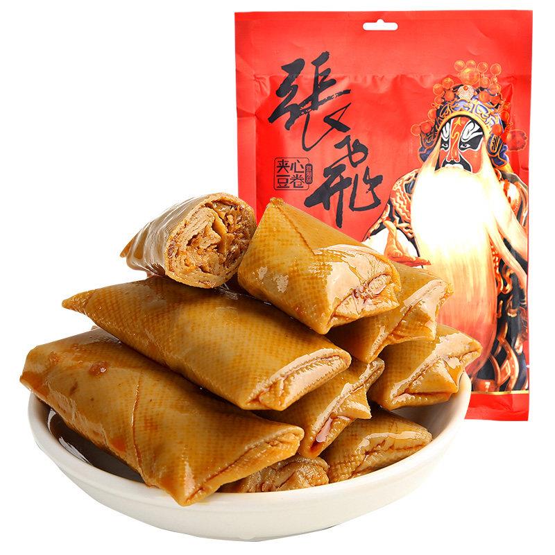 张飞夹心豆卷四川特产香菇豆干豆皮卷夹心豆干麻辣小零食