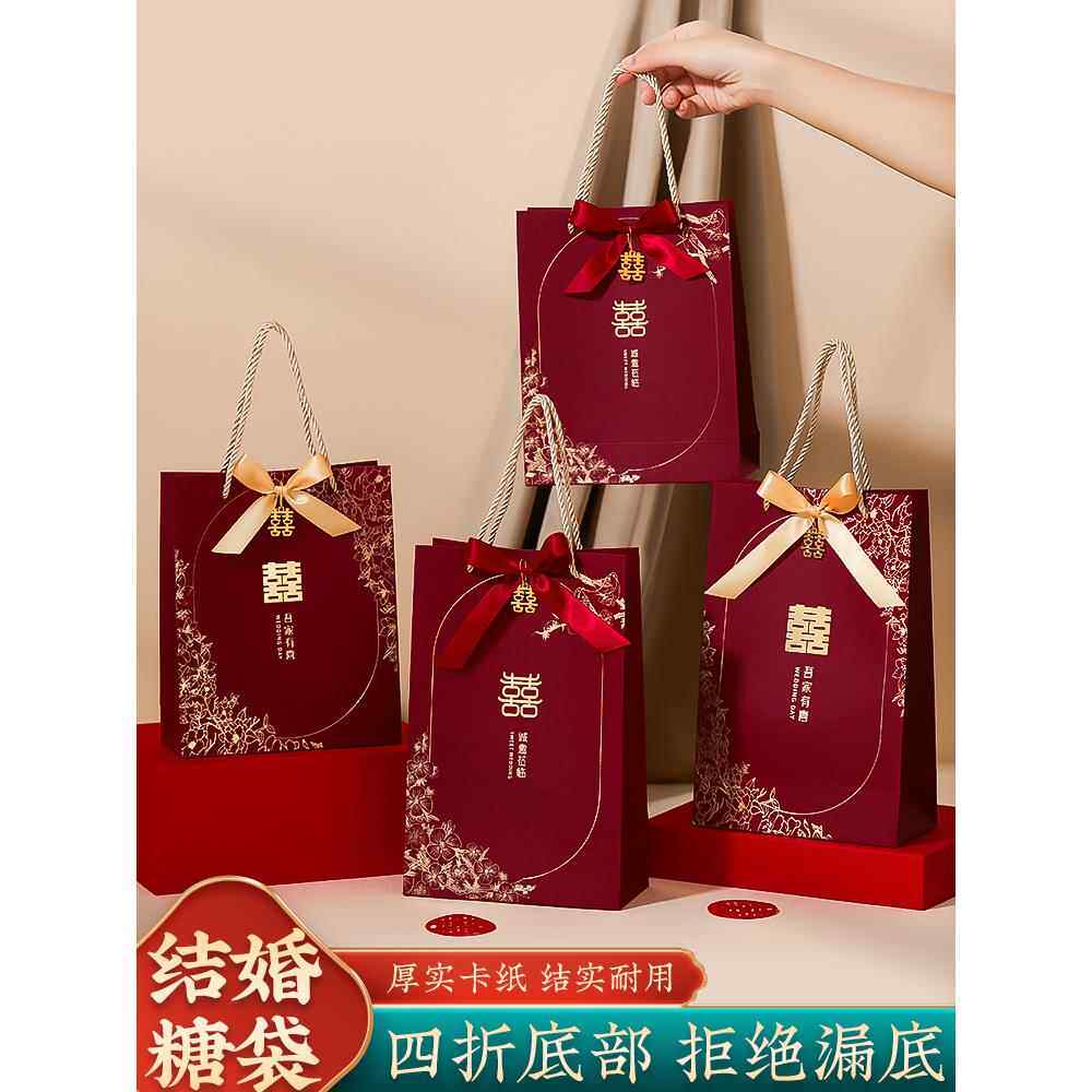 采购产品婚礼手提袋，婚宴回礼礼品，特别红色礼品袋，纪念品袋，