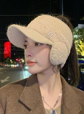 冬天帽子女款骑行针织护