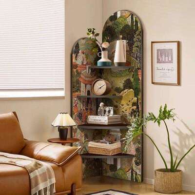 中古风RDK落地角摆层件客厅电视柜旁边转角复古置物架多收纳柜柜