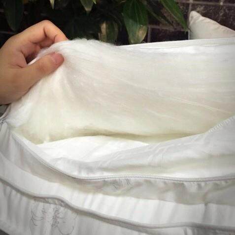 实体店双宫桑蚕丝双层枕设计芯透气 全棉80贡缎面料枕头蚕丝枕