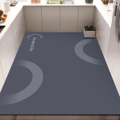 简约高级感硅藻泥吸水地垫家用厨房吸油防滑满铺脚垫玄关耐脏门垫