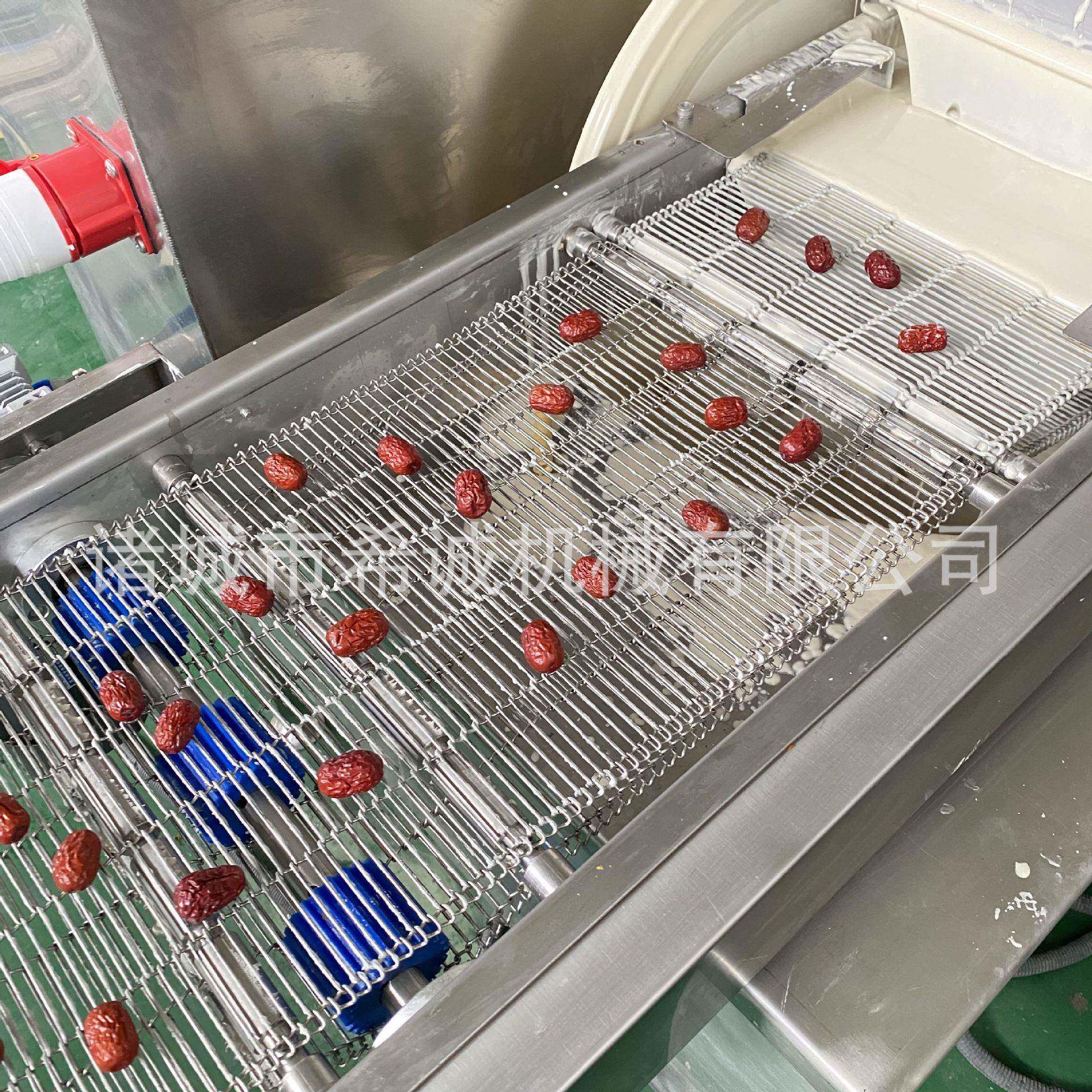 腰果仁巧克力涂层机 蛋糕裹巧克力设备 全自动不锈钢麻薯泡芙淋浆