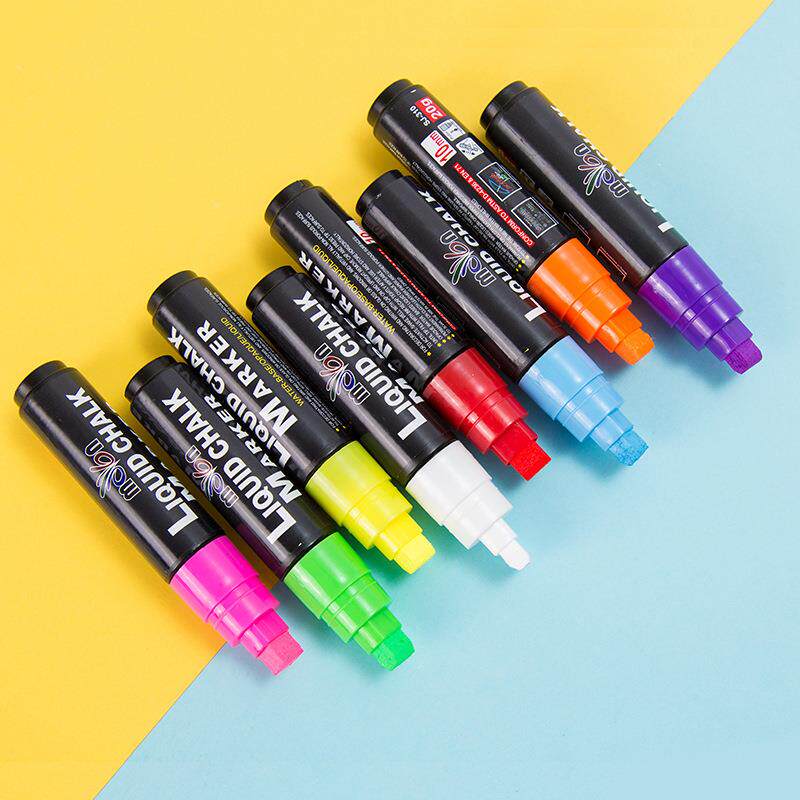 粉色荧光笔LED荧光板专用荧光笔电子手写黑板彩色绘画莹光笔8色装大号荧光笔