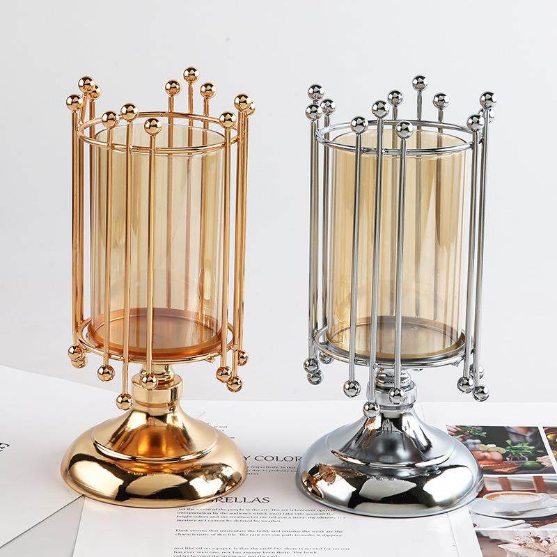 欧式轻奢复古蜡烛台摆件西餐浪漫烛光晚餐道具家用餐桌装饰品摆件