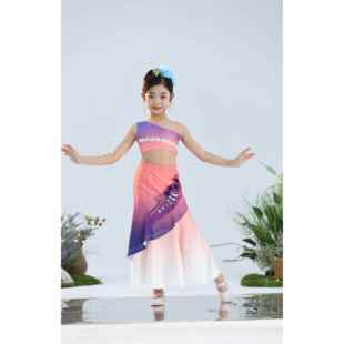 高档采购产品儿童蹈傣族舞蹈，服装，艺术考试李傣族裙子，桃剧目