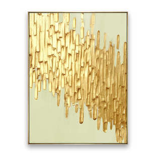 源头工厂大芬油画村挂画 鎏金轻奢手绘油画肌理画客厅挂画高级感