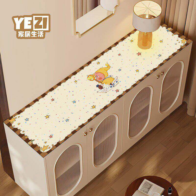 星星人玄关边柜垫桌垫餐边斗柜鞋柜台面垫子免洗电视柜盖布高级感