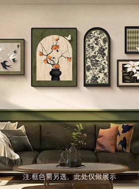 古F99M676J风客厅装饰法式复古沙背发画景墙中挂画感小众艺术组合