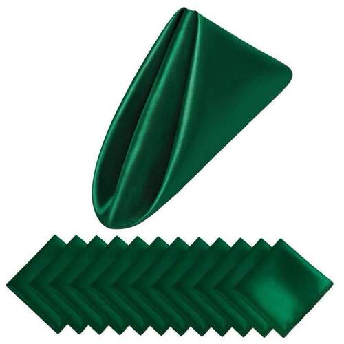 12PCS Christmas Satin Napkin 12x12Inches Soft Table Napk