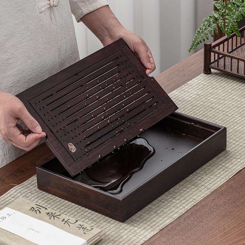 德化陶瓷【茶盘】蓄水式/竹木/楠竹/迎天四方/茶台/高密度/轻便茶