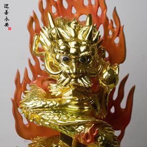 迎善永安木雕东密龙剑摆件香樟木手工雕刻彩绘贴金工艺品厂家直销