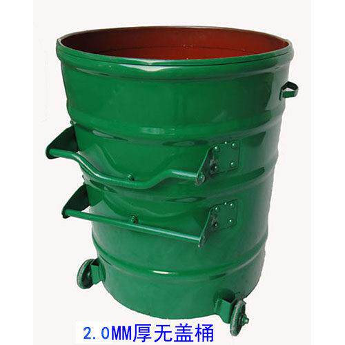 热销360L环卫挂车铁垃圾桶箱小区户外工厂用圆桶新款创意物业带盖