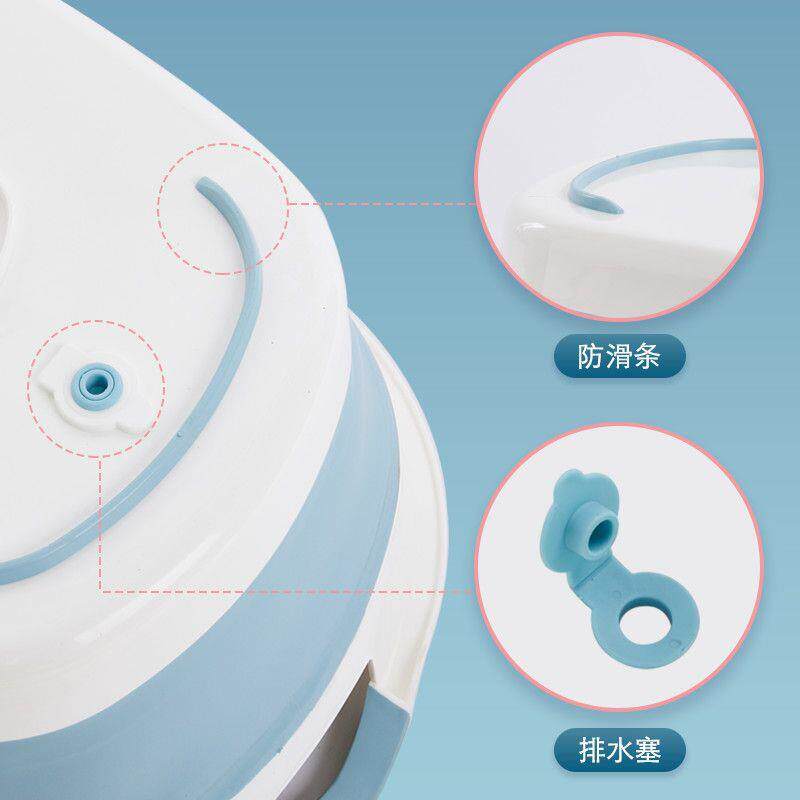 长823方形折盘叠洗衣盆便携式用婴儿童洗澡浴加家盆厚大号塑料洗