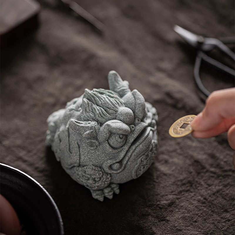 新中式招财三足金蟾茶宠茶玩摆件创意龙蟾茶桌可养盆栽造景装饰品