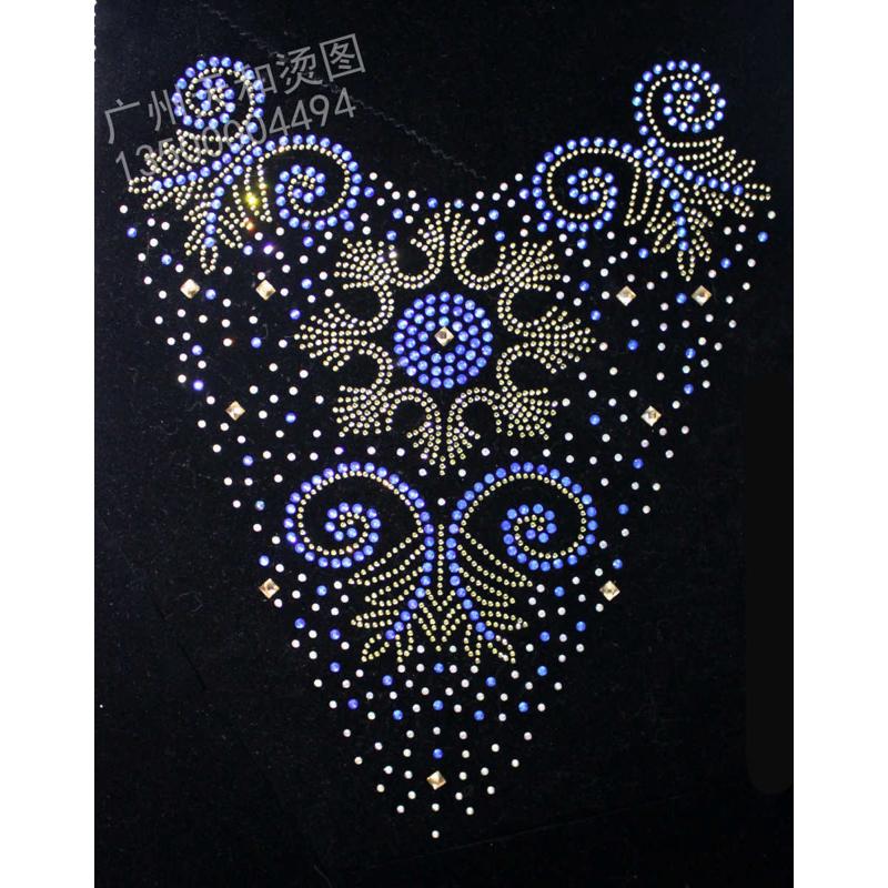 毛衣衣领烫图超闪衣服烫钻图案贴成品图 贴钻服装辅料diy饰品定制