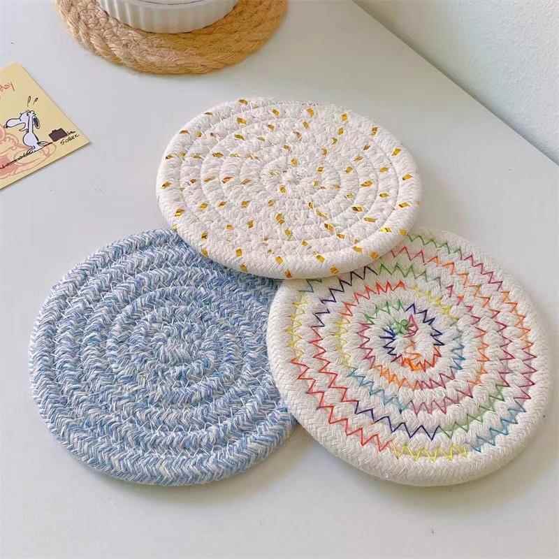 隔热棉线 线杯垫防烫碗垫子家用餐盘垫ins风编织家用餐桌加厚砂锅