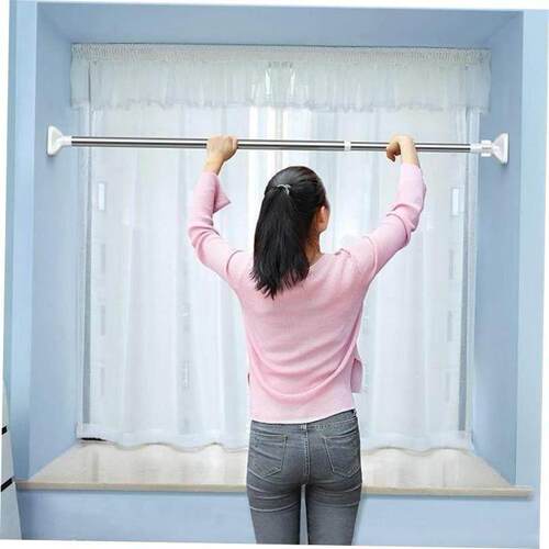 telescopic rod clothes hanging pole shower curtain rod晾衣杆