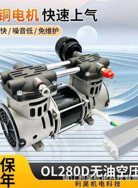 利昊机电OL280D无油直流空压机300W静音小型增压泵可选12V24V48V
