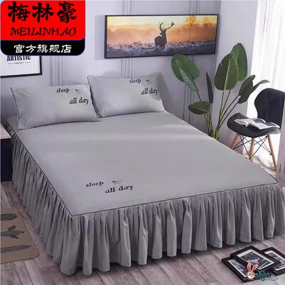 保护床裙式床罩全棉纯棉防尘床单床套单件1米8乘2一八五5l单人1.8