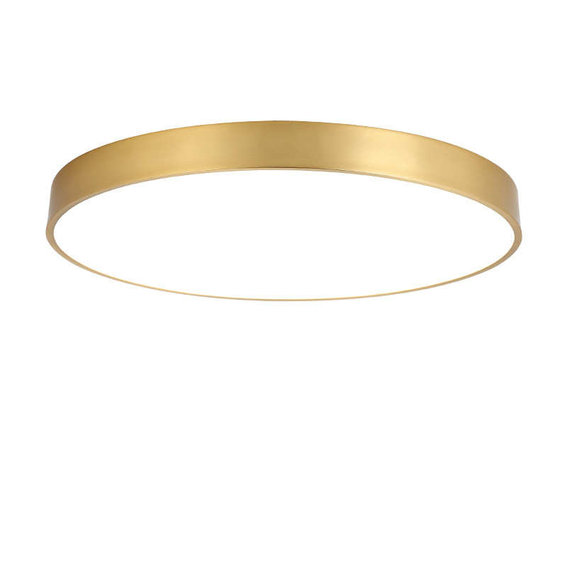 简约全铜超薄吸顶灯美式简薄卧室阳台楼梯餐厅书房纯铜家用灯具