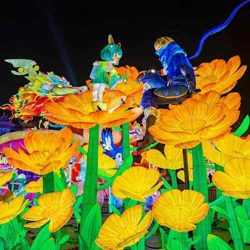 自贡景彩灯大型节中展日花灯户外文旅古镇TSL区灯庙会端午秋装饰