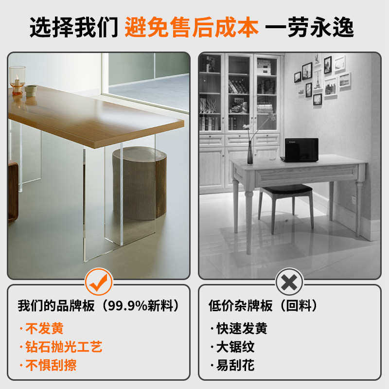 t型亚克力桌腿透明悬浮餐桌茶几腿简约不发黄一字型轻奢书桌腿,基础建材,有机玻璃板,淘宝优惠券,粉丝福利购,淘宝优惠卷