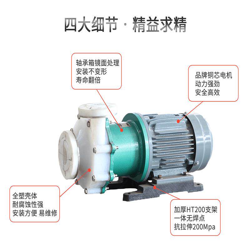 厂家现货CQB20-15-75塑料循环泵 380/220v抽磷酸泵1.8kw水泵