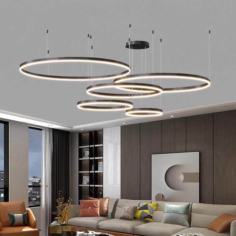 吊灯厅客灯意个性圆200环餐厅广中东山灯具现代简约创奶油风极简