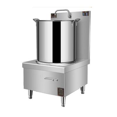 食堂饭店卤牛羊肉平底汤桶商用电磁炉15kw低汤炉煲汤炉矮脚炉