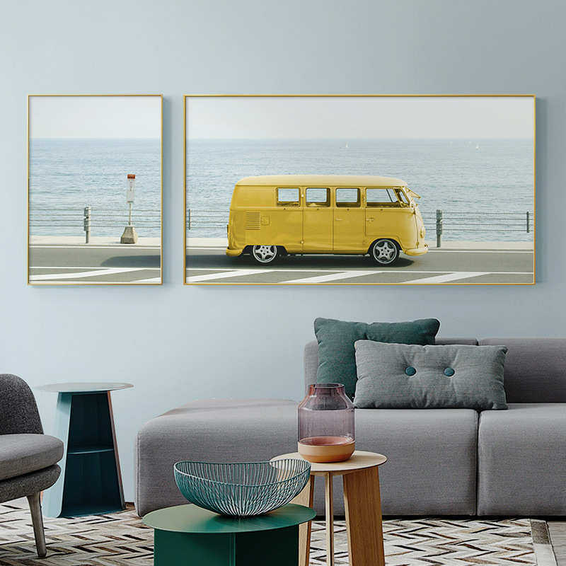 客厅装饰画风景画沙发背景画现代简约挂画ins北欧大尺寸温馨壁画