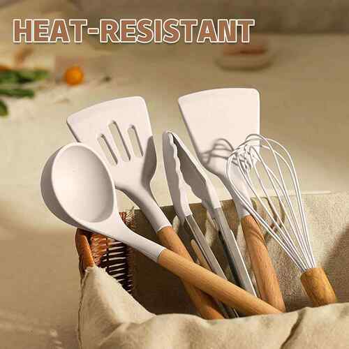Silicone Cooking Kitchen Utensils Spatula Set Utensils