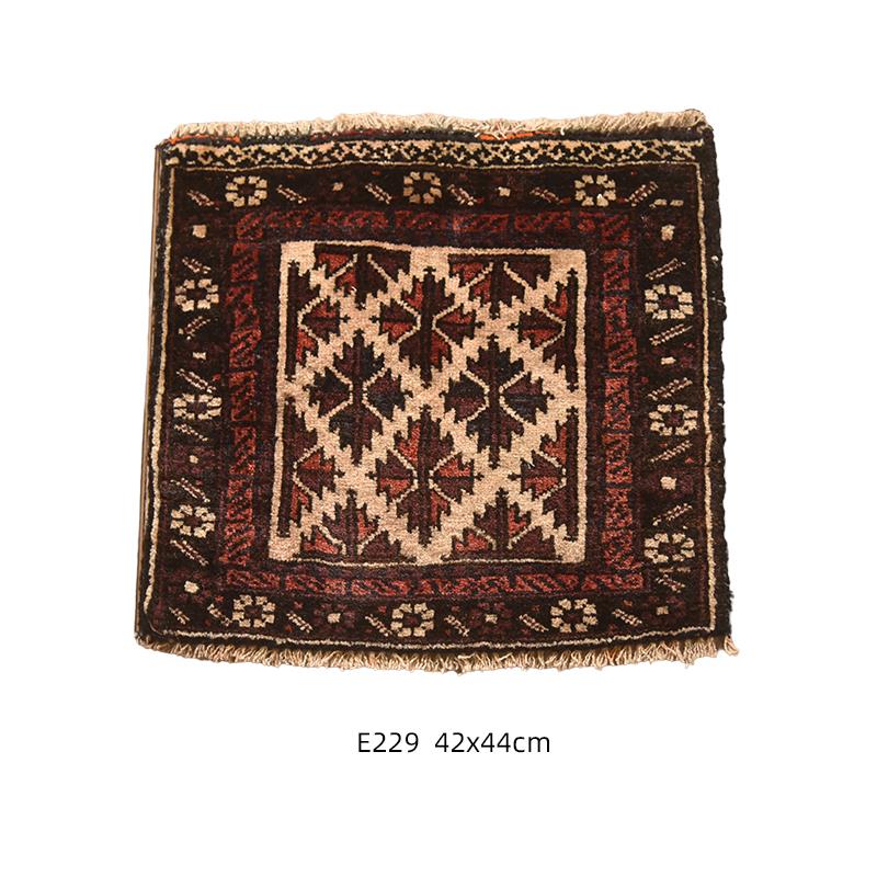 正品ang阿li民no富汗纯羊毛族深色绒毯椅垫小块oboho波斯装饰脚垫