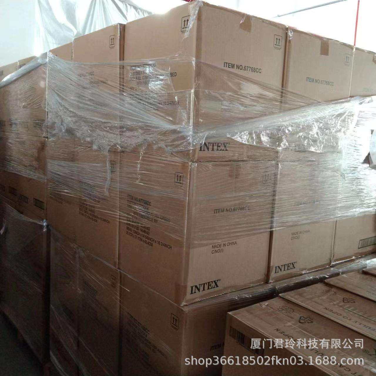 INTEX67768充气床垫双人家用加厚双层简易床充气垫气垫床PVC