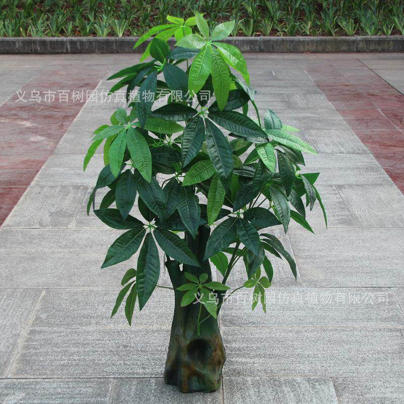 直销仿真发财树绿植盆栽盆景假树酒店家居商场装饰造景假植物